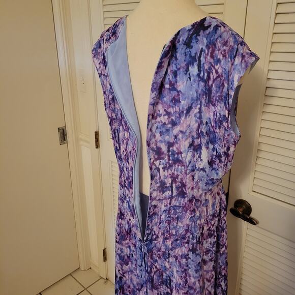 Evan Picone Purple Sleeveless Midi Fit and Flare Dress Size 14 - Picture 7 of 8